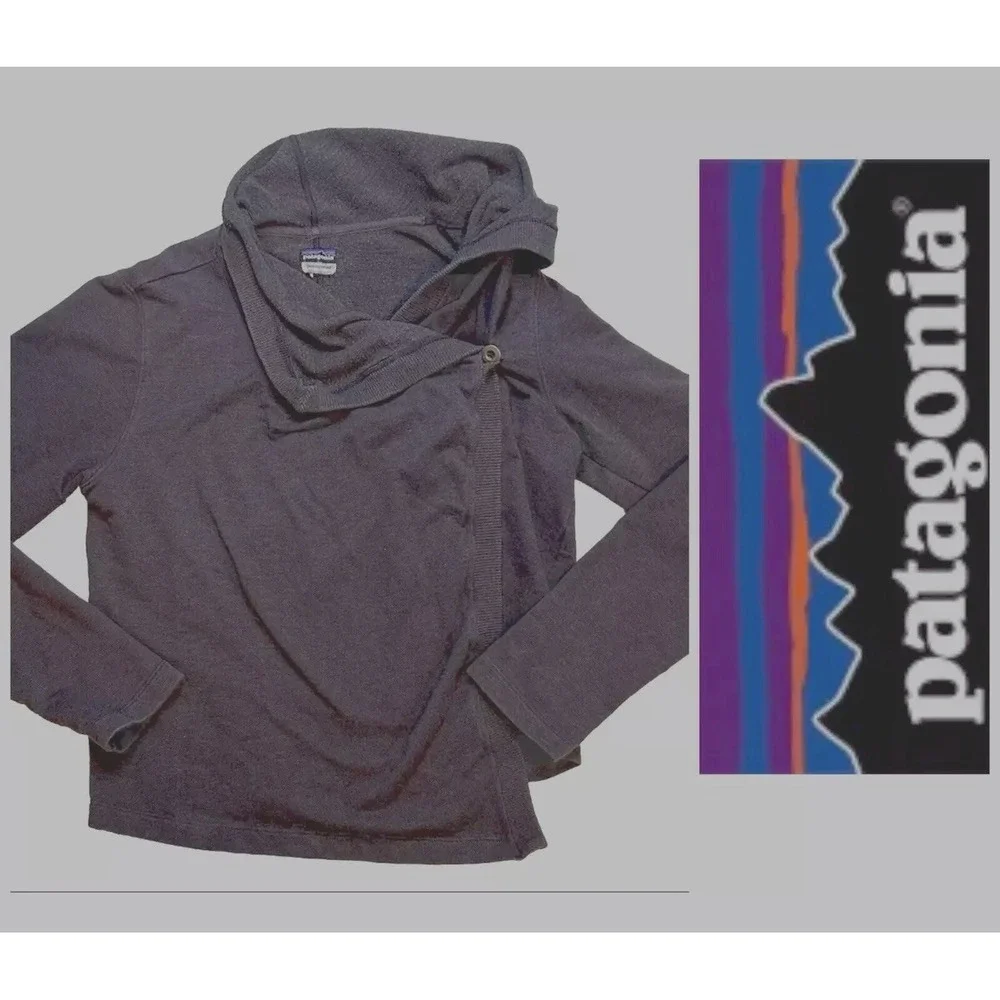 Patagonia Women's - Size SMALL -  'At Sea Wrap' Sweater Cardigan - Grayish/Blue
